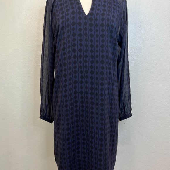 Cabi 3102 Womens Sz M Harlequin Tunic Shift Dress Diamond Print Purple Black - Picture 3 of 7
